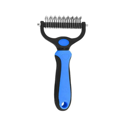 Pet Dematting Undercoat Rake for Long Haired Dogs Cats, Double Sided Deshedding Brush, Pain Free Tangle Remover to Reduce Shedding & Mats, Pet Grooming Tool N2