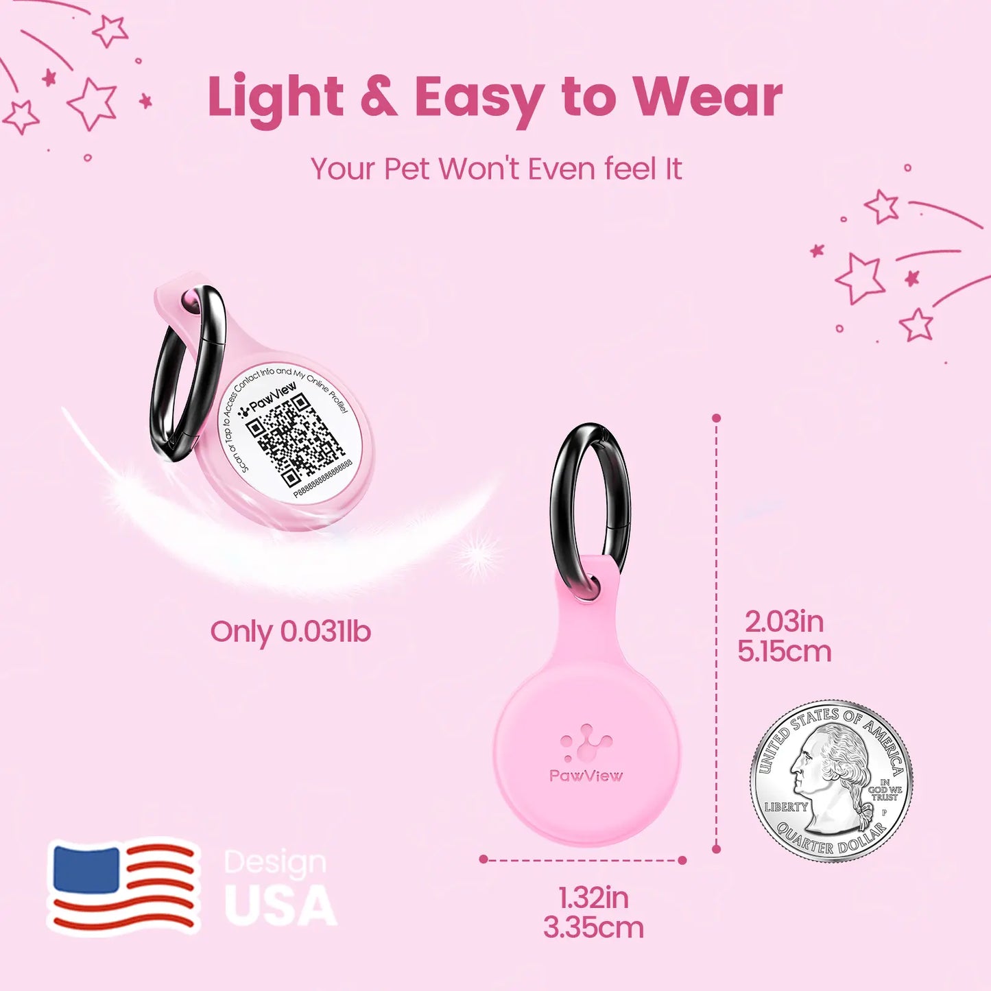 Pawview QR & NFC Dog ID Tag, Personalized Pet Profile, Emergency Contact & Scan Alert, Suitable for Collars and Harnesses Dog Accessories