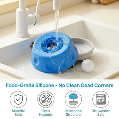 #Summervibes 3-In-1 Suction Slow Feeder Dog Lick Bowl, No-Spill Licking Mat with Built-In Treat Ball & Cleaning Brush, Interactive Anti-Slip Dog Bowl for Yogurt, Peanut Butter & Liquid Treats